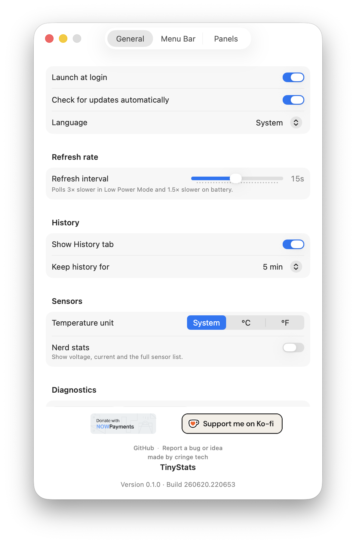 General settings